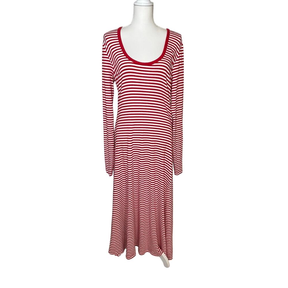 Polo Ralph Lauren womens striped scoop neck long sleeve t-shirt maxi dress XXL